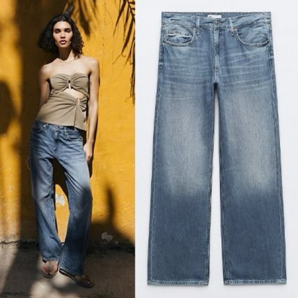 Zara Light Blue Flare Jeans